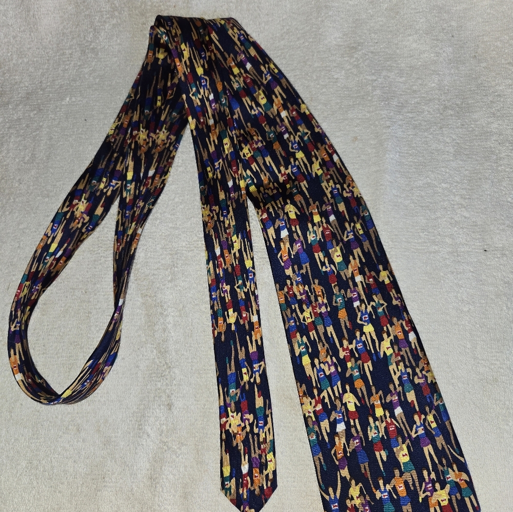 Alynn Art “Marathon” Multicolor Silk Patterned Men's Neck Tie 100% Silk